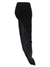 Rick Owens Semi-transparent Long Skirt With Front Draping In Black