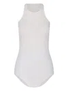 Rick Owens Sleeveless Racerback Top Round Neck In White