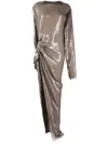 Rick Owens Sequin-embellished Asymmetric Dress In Grey