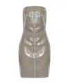 Rick Owens Sequin-embellished Denim Strapless Dress In Gray