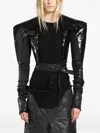 Rick Owens Sequin-embellished Denim Jacket In Black