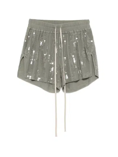 Rick Owens Sequin Shorts In Green