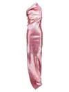Rick Owens Sequined One-shoulder Denim Evening Dress In Pink