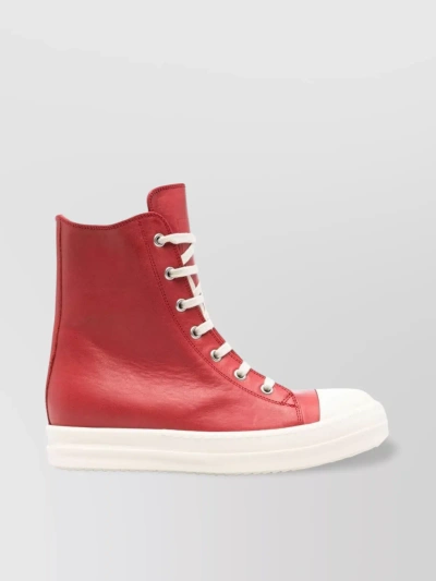 Rick Owens Shark-tooth Sole High-top Sneakers In White