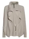 Rick Owens Shawl Cardigan In Gray