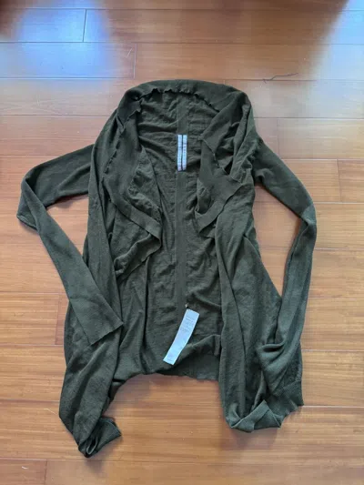 Pre-owned Rick Owens Shawl Cardigan In Green