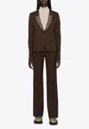 Rick Owens Shawl-lapels Single-breasted Blazer In Brown