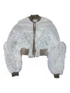Rick Owens Shearling Bomber Jacket In Gray