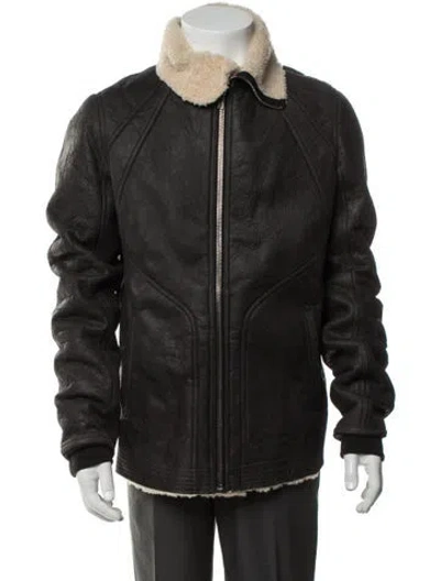 Pre-owned Rick Owens Shearling Bomber Jacket In Grey