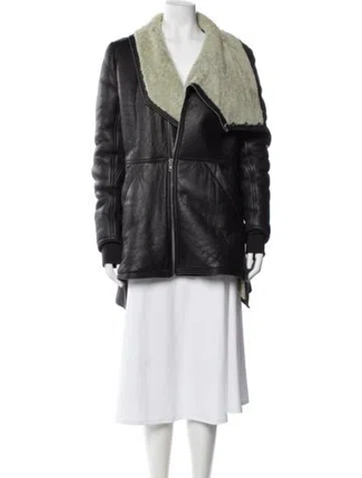 Pre-owned Rick Owens Shearling Coat In Black