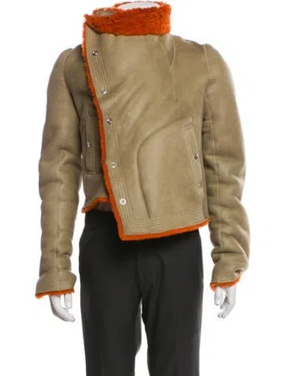 Pre-owned Rick Owens Shearling Faux Fur Jacket In Neutral