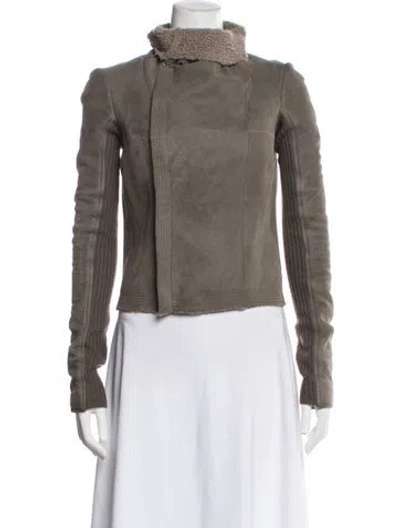 Pre-owned Rick Owens Shearling Fur Jacket In Gray