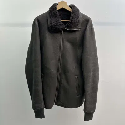 Pre-owned Rick Owens Shearling Heavy Jacket In Grey