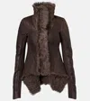 Rick Owens Shearling Jacket In Black