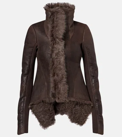 Rick Owens Shearling Jacket In Black