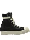 Rick Owens Shearling-lined Lace-up Sneakers In Black