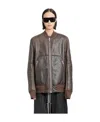 Rick Owens Shearling-lining Leather Bomber Jacket In Black