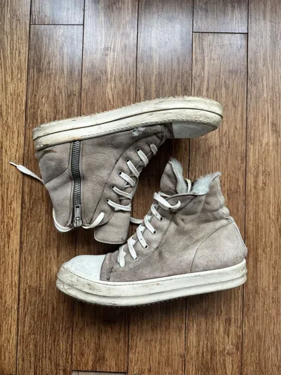 Pre-owned Rick Owens Shearling Ramones “uggs” 2013fw Shoes In Brown