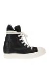 Rick Owens Shearling Sneakers In Black