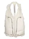 Rick Owens Shearling-trim Zip-fastening Gilet In White