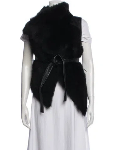 Pre-owned Rick Owens Shearling Vest In Black