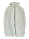 Rick Owens Shearling Vest Dresses Light Blue In Gray
