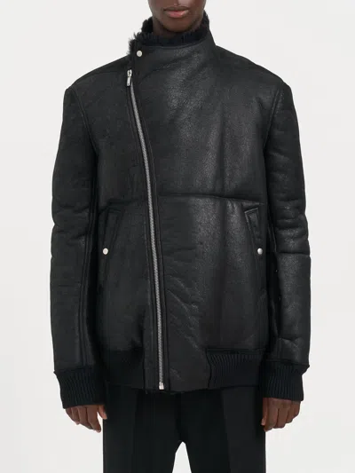 Rick Owens Sheepskin Bomber Jacket - Hollywood Flight Black