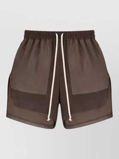 Rick Owens Sheer Boxer Shorts Relaxed Silhouette In Brown
