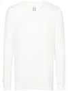 Rick Owens T-shirt With Round Neck And Long Sleeves In White