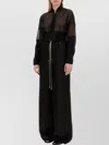 Rick Owens Sheer Fabric Cropped Bomber Jacket In Black