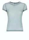 Rick Owens Sheer Light Blue Crew Neck T-shirt