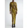 Rick Owens Sheer Long Sleeve Silk Wrap Gown