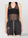 Rick Owens Sheer Mesh Sleeveless Round Neck Top
