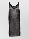 Rick Owens Sheer Ribbed Sleeveless Tank Top In Grey