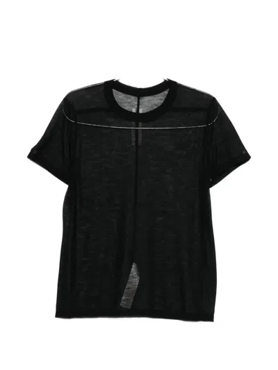 Rick Owens Sheer Seam T-shirt In Black