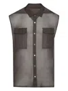 Rick Owens Jumbo Sleeveless Shirt Dust In Burgundy