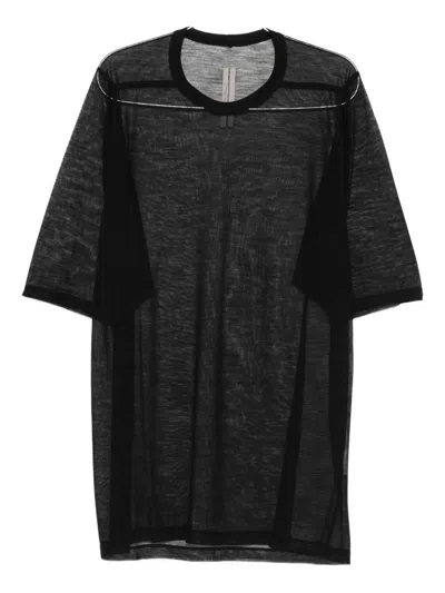 Rick Owens Sheer Wool T-shirt In Black