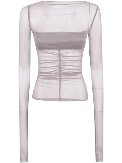 Rick Owens Sheer-design Top In Gray
