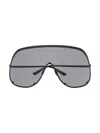 Rick Owens Statement Rimless Sunglasses With Oversized Frame In Black