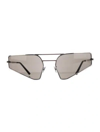Pre-owned Rick Owens Shield Mirrored Sunglasses In Black