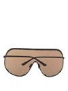Rick Owens Shield Oversized-frame Sunglasses In Brown
