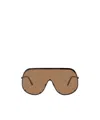 Rick Owens Shield Oversized-frame Sunglasses In Brown