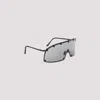 Rick Owens Shield-style Stainless Steel Frame Sunglasses In Black