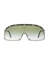 Rick Owens Shield Sunglasses In Green