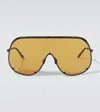 Rick Owens Shield Temple Oversize-frame Sunglasses In Black