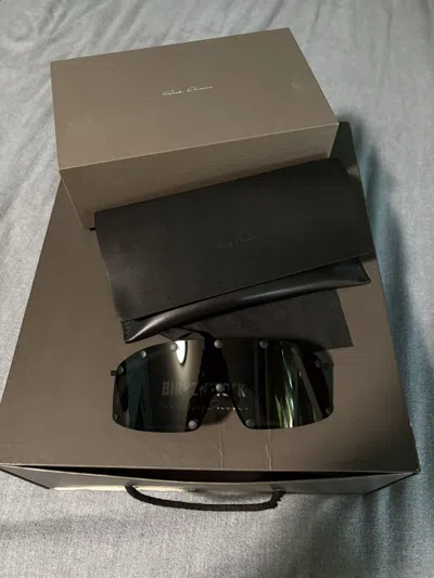 Pre-owned Rick Owens Shield Sunglasses In Black