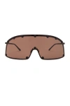 Rick Owens Shield Sunglasses In Black