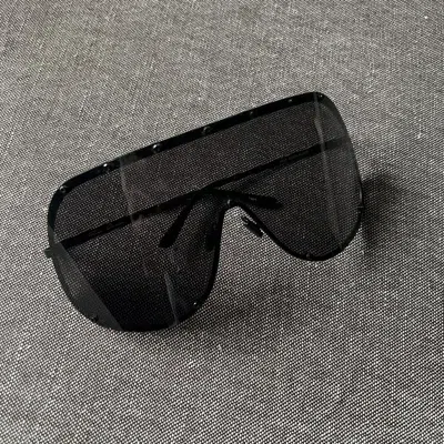 Pre-owned Rick Owens Shield Sunglasses In Black