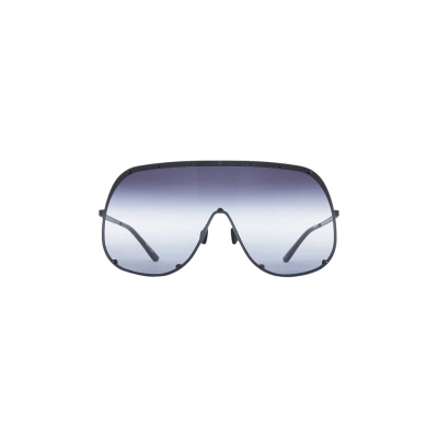 Pre-owned Rick Owens Shield Sunglasses 'black/clear' In Multi-color