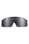 Rick Owens Shield Sunglasses In Silver Temple/silver Lens
